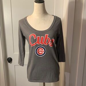 Gray Cubs Logo Long Sleeve Shirt